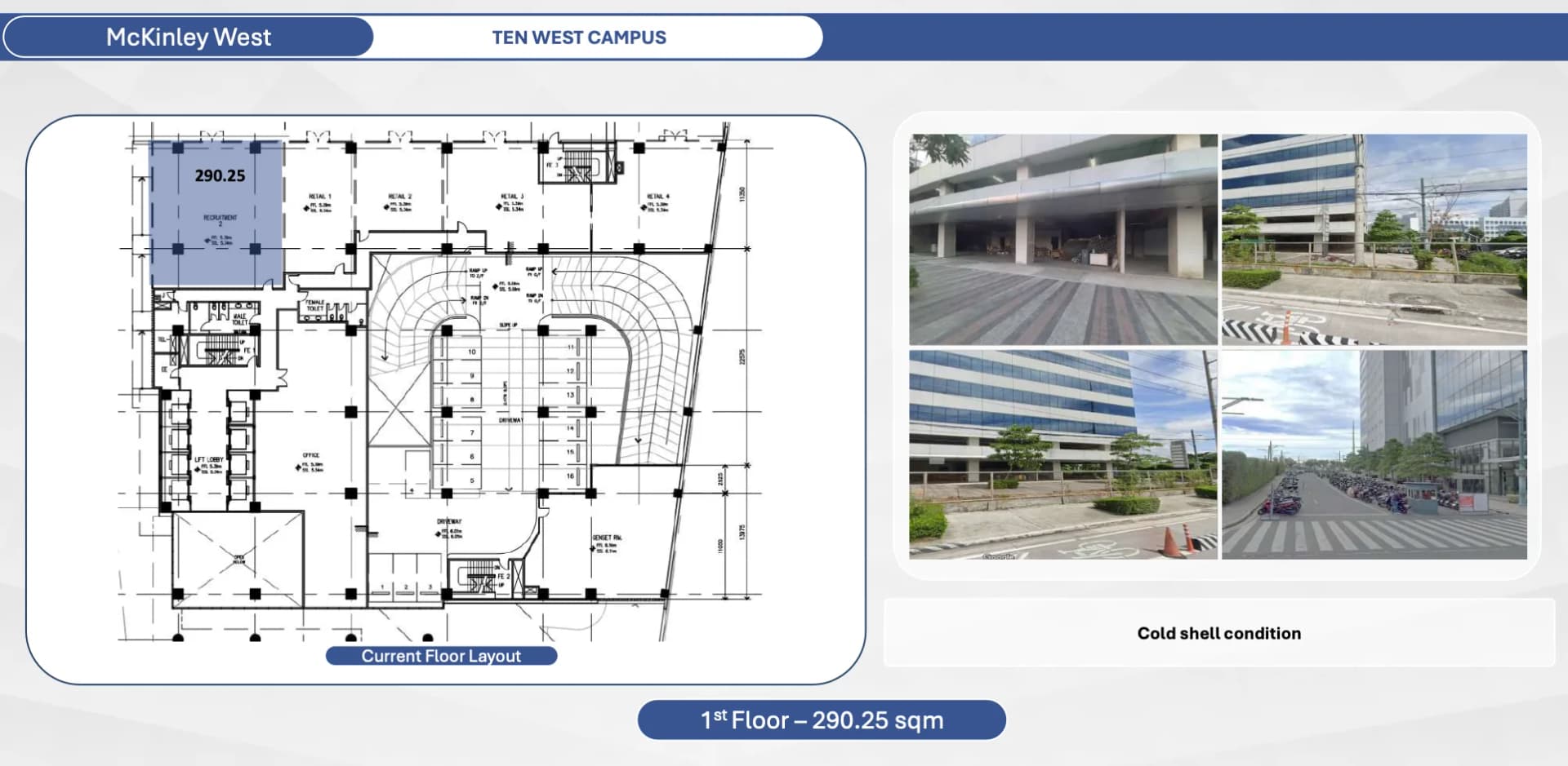 Ten West Campus | 290sqm Commercial Space for Rent in Taguig City - Mckinley