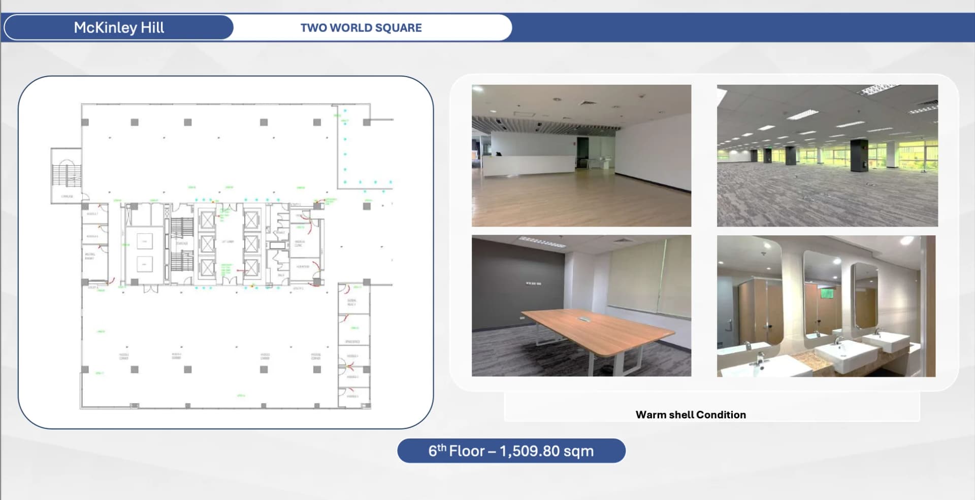 Two World Square | 1507sqm Office Space for Rent in Taguig City - Mckinley