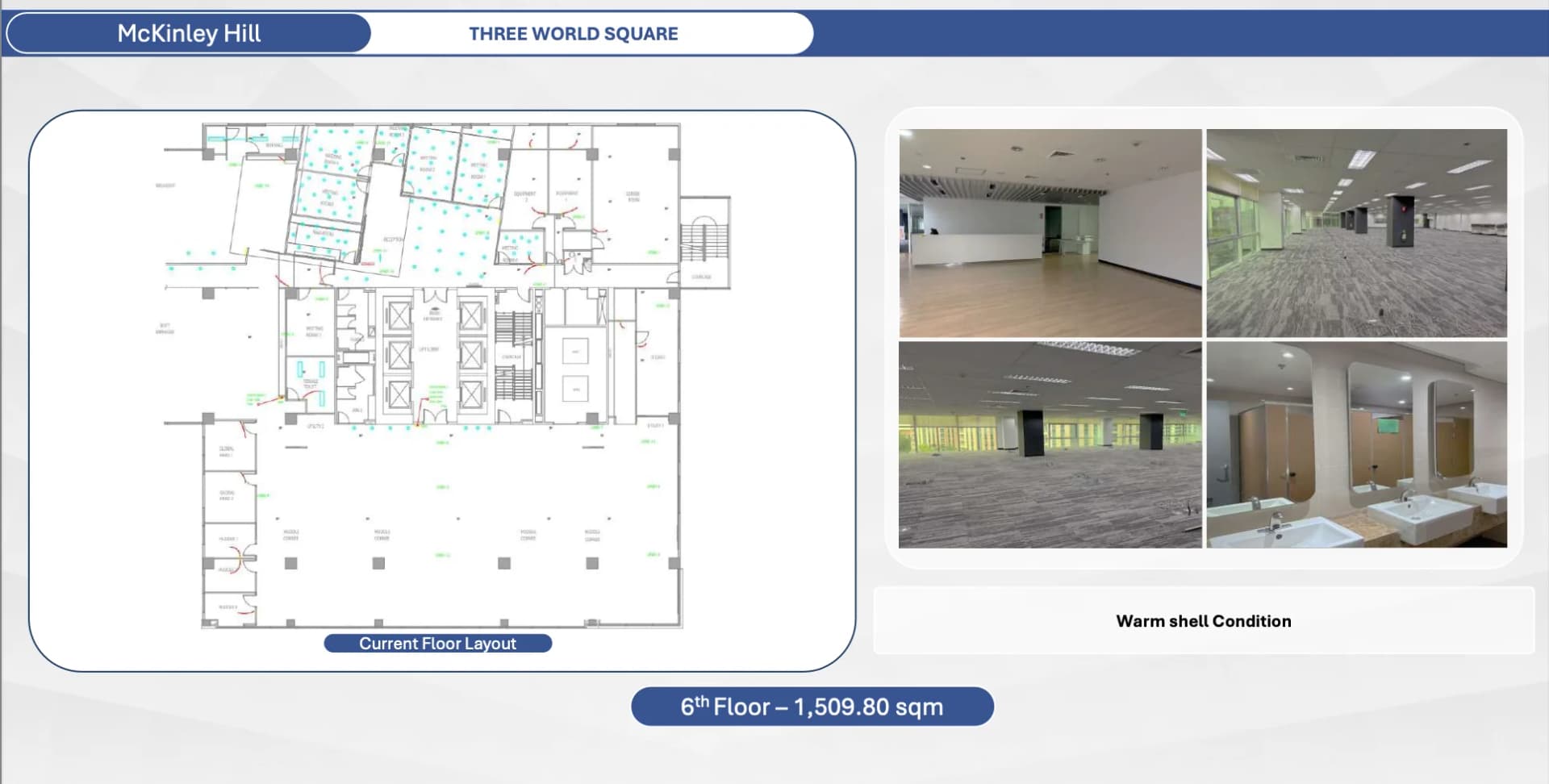 Three World Square | 1510sqm Office Space for Rent in Taguig City - Mckinley