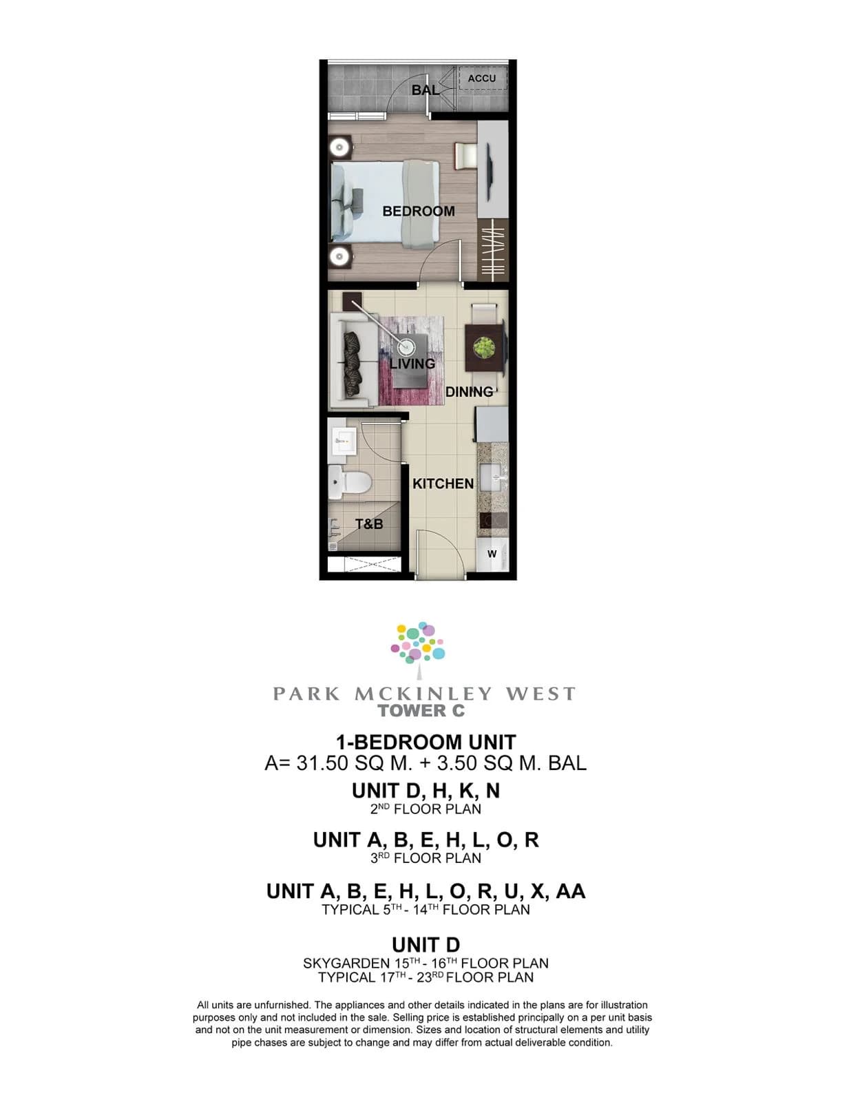Park Mckinley West | 1BR 35sqm Condo for Sale in Taguig City - Mckinley