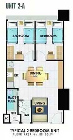 Winland Tower Residences At Tomas Morato | 2BR 47sqm Condo for Sale in Quezon City