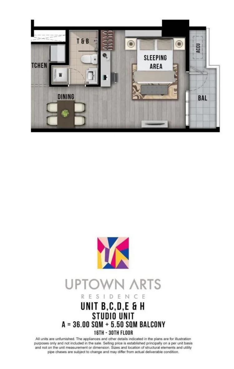 Uptown Arts Residences | Studio 42sqm Condo for Sale in Taguig City - Bgc