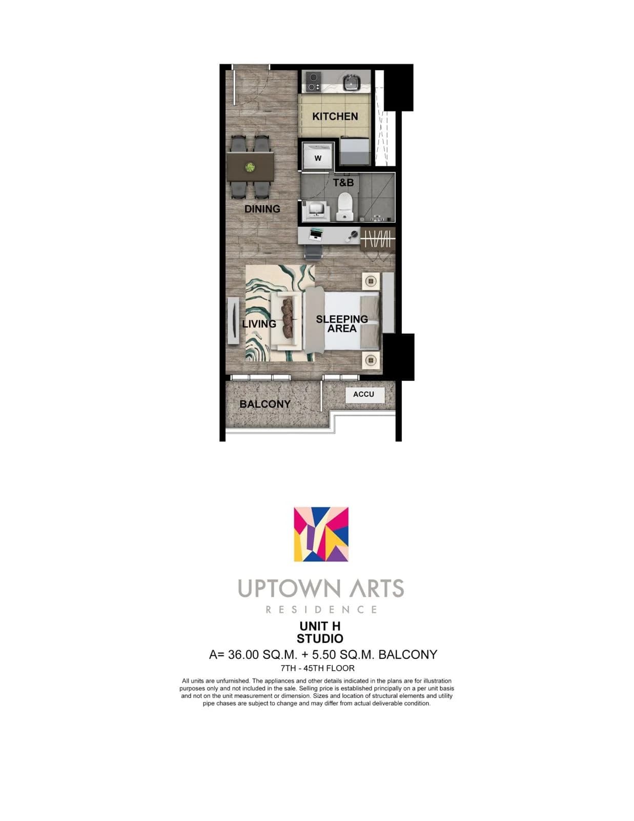 Uptown Arts Residences | Studio 42sqm Condo for Sale in Taguig City - Bgc