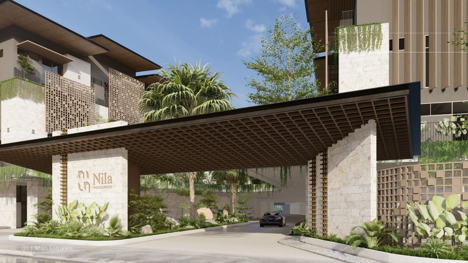 NILA Residences featured render — courtyard villa exterior